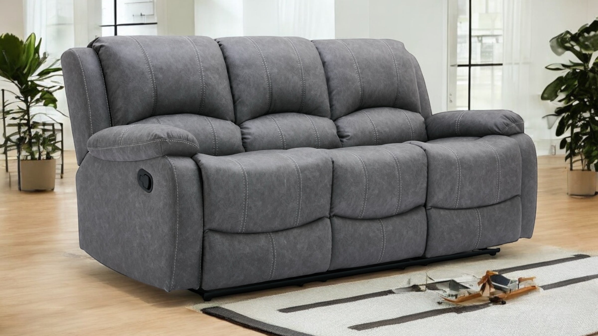 Essentials One 3 Seater Manual Reclining Sofa
