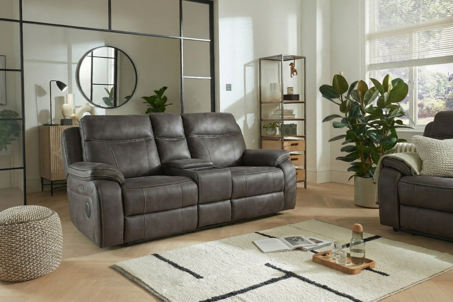 Vinson 2 Seater CONSOLE SMART POWER Recliner Sofa | Vinson Series