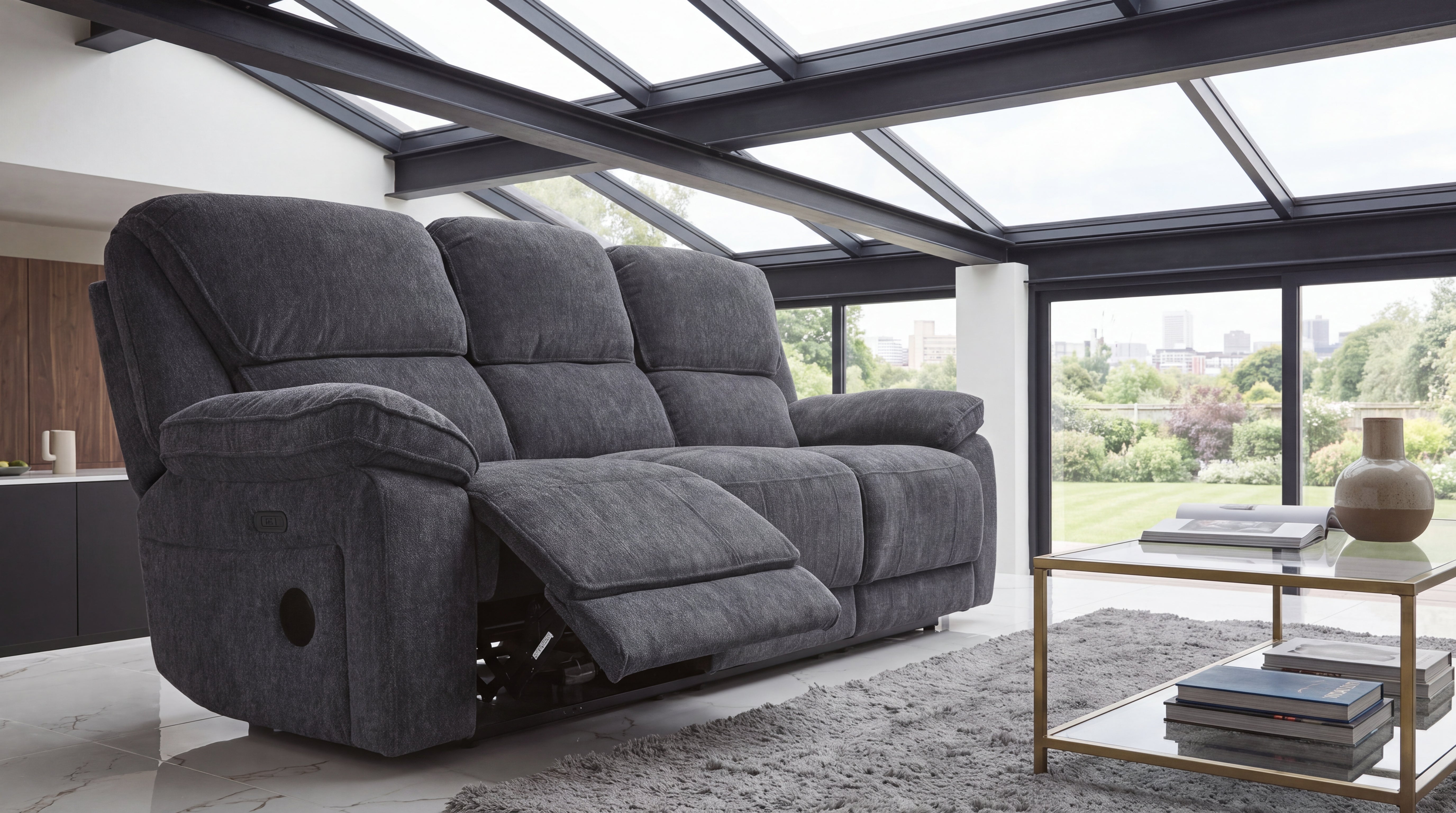 Douglas 3 Seat Electric Recliner with Drop Down Table