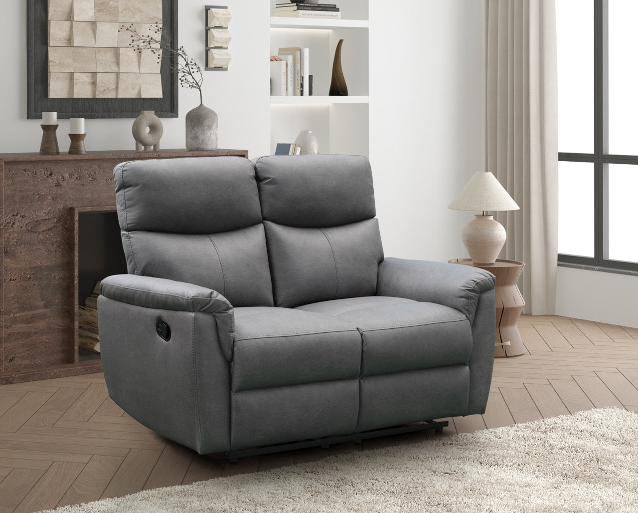 Essentials Four 2 Seater Manual Reclining Sofa