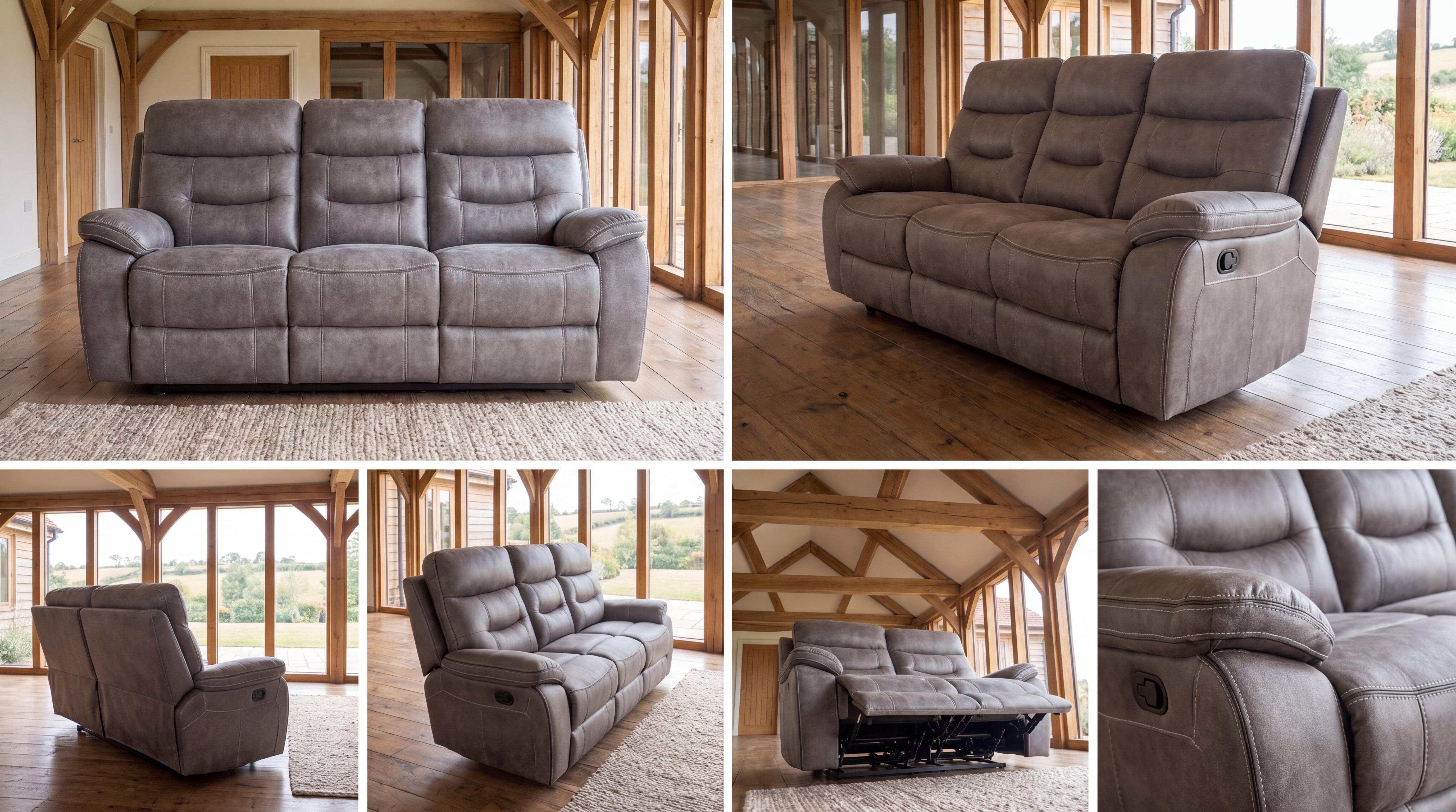 Etta Grey Series | 3 Seater Electric Recliner Sofa