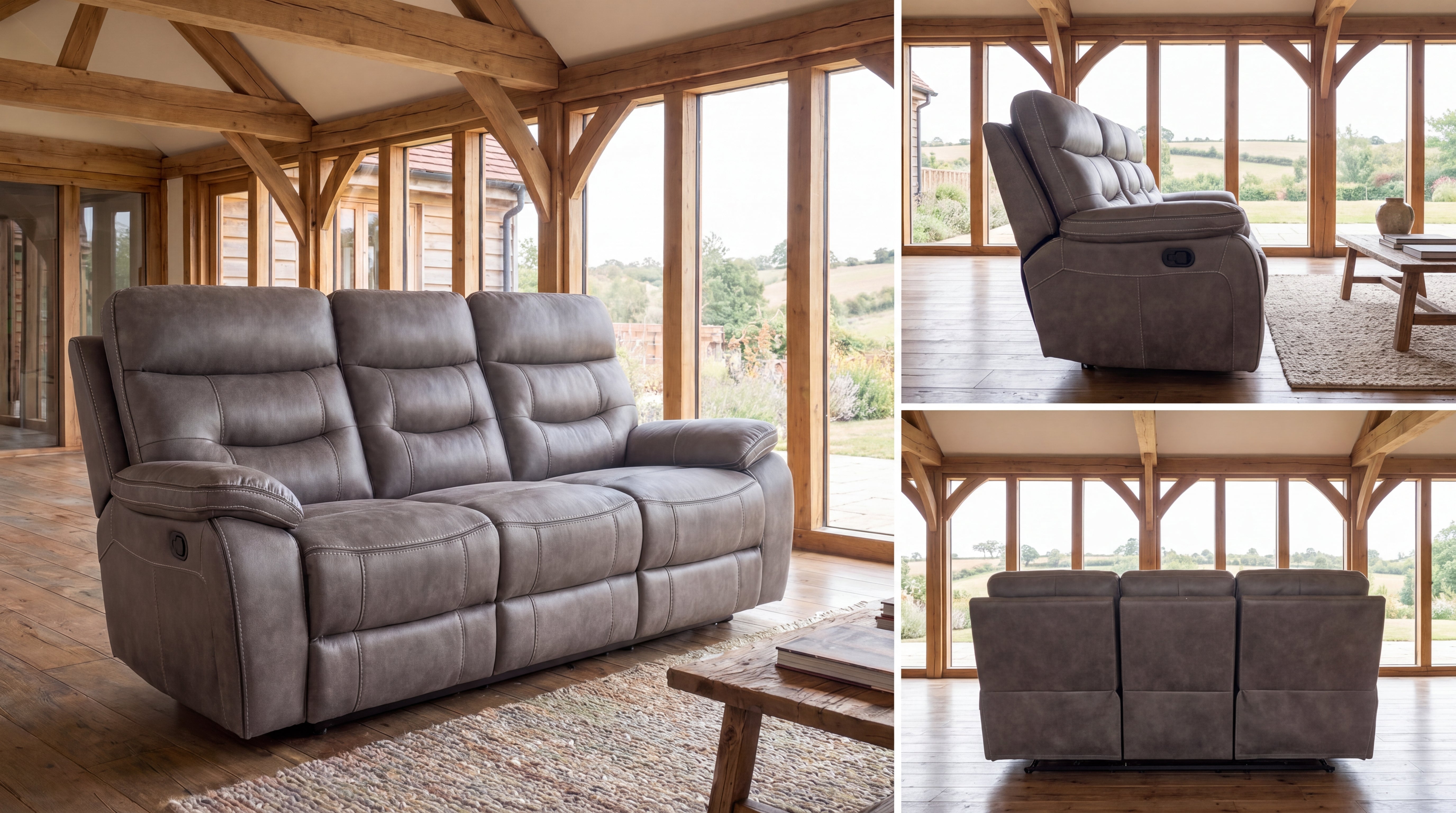 Etta Grey Series | 3 Seater Electric Recliner Sofa