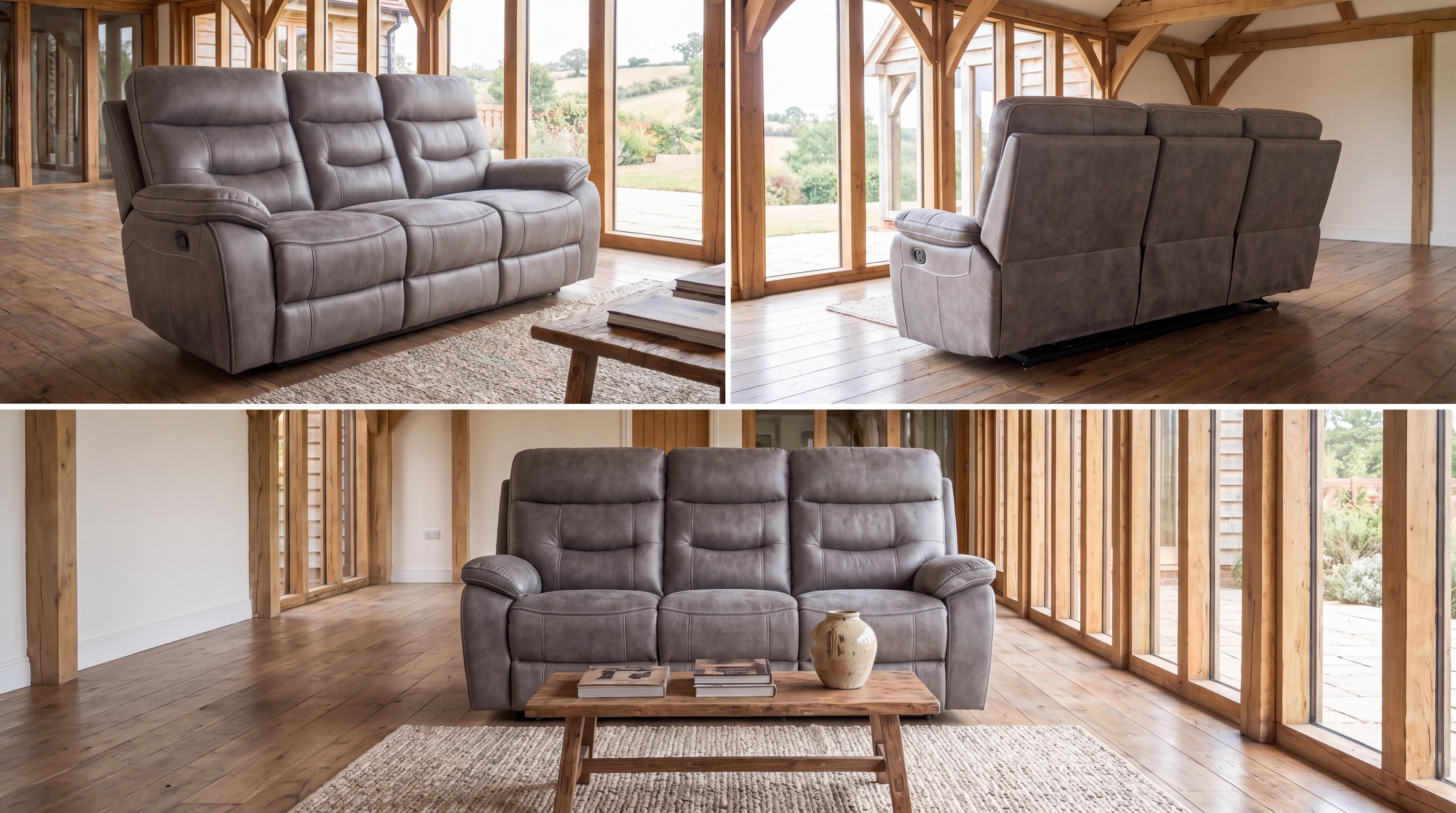Etta Grey Series | 3 Seater Electric Recliner Sofa