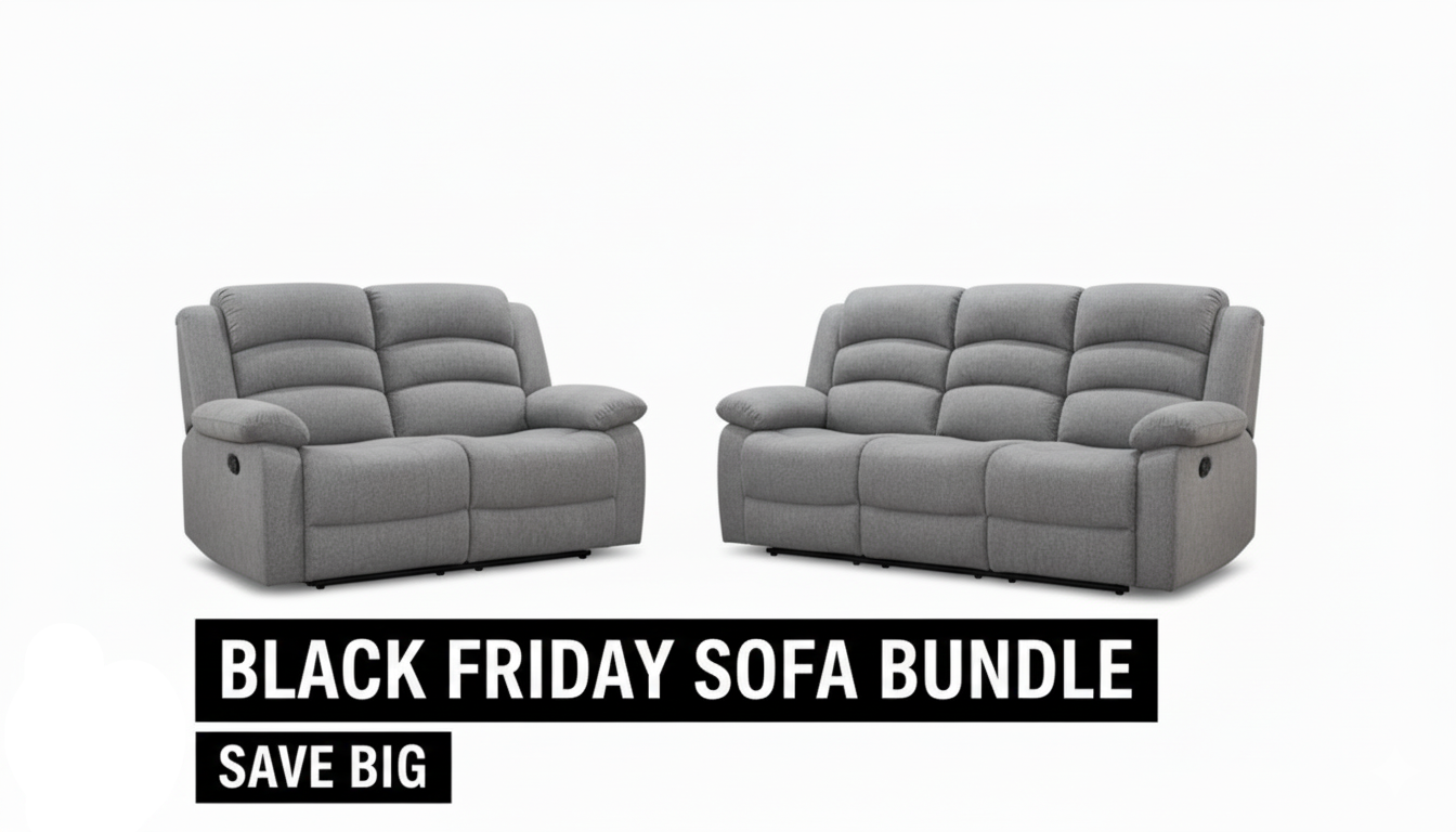 Essentials Nine 3 Seater and 2 Seater Manual Recliner Sofas BLACK FRIDAY SALE