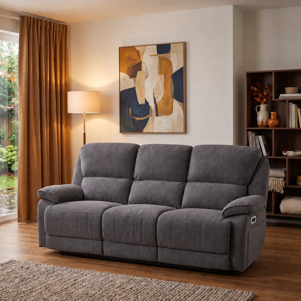 HP Collection | Douglas 3 Seat Electric Recliner with Drop Down Table