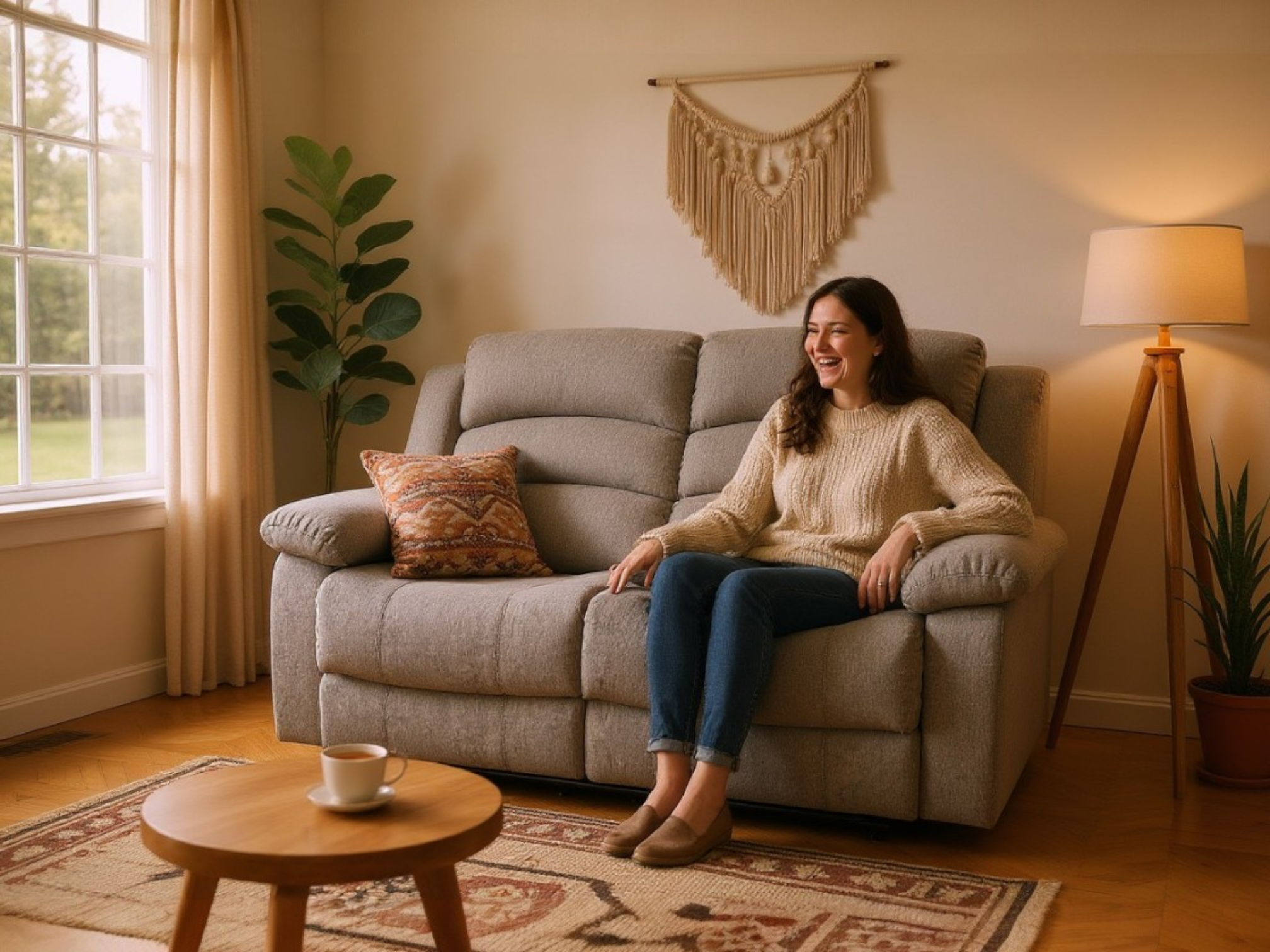 Essentials Nine 2 Seater Manual Reclining Sofa