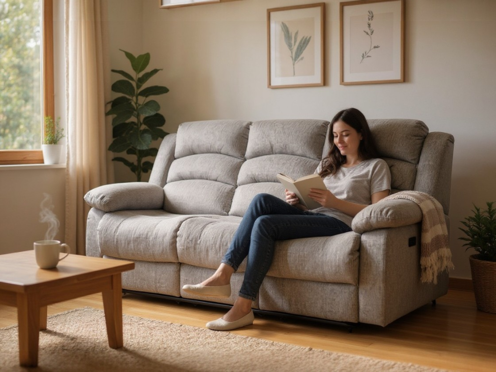 Essentials Nine 3 Seater Manual Reclining Sofa