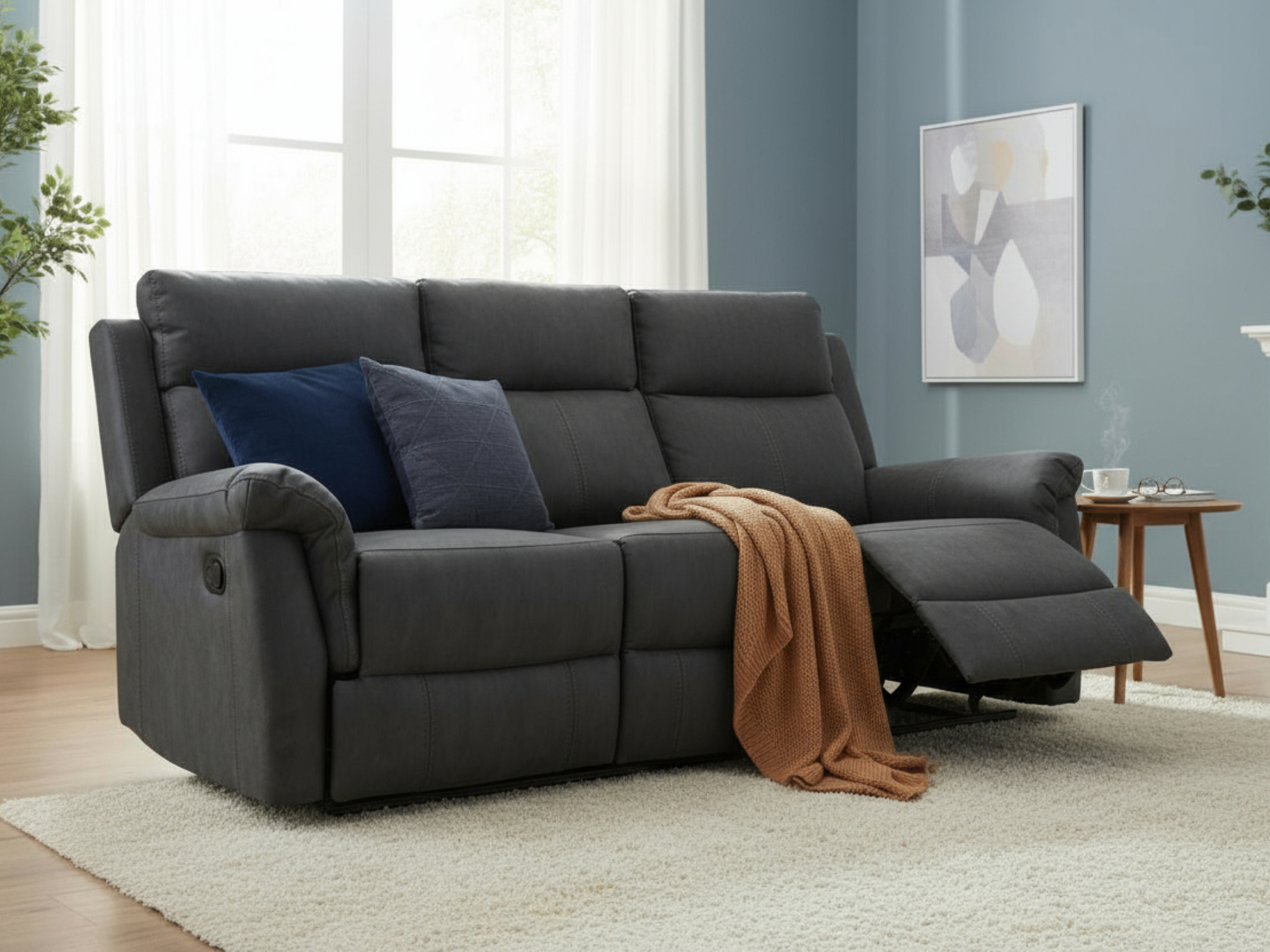 Essentials Two 3 Seater Manual Reclining Sofa