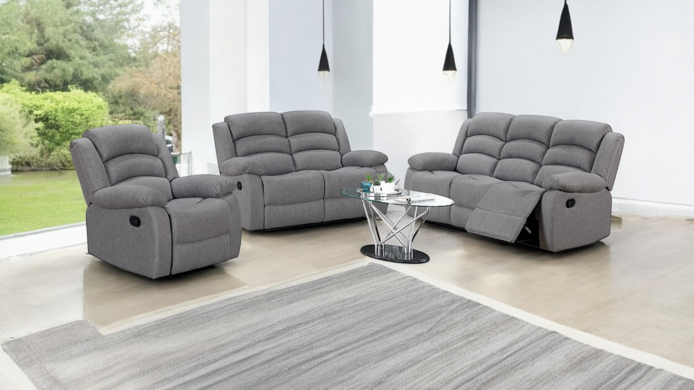 Essentials Nine 3 Seater Manual Reclining Sofa