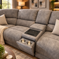 Series Six Pro | Corner Electric Resilliance Fabric Sofa - Enhanced Speaker Package