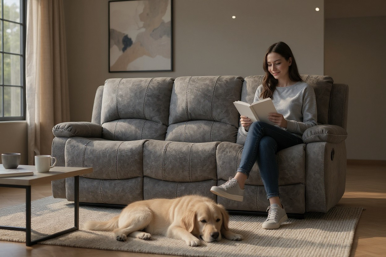 Essentials One 3 Seater Manual Reclining Sofa