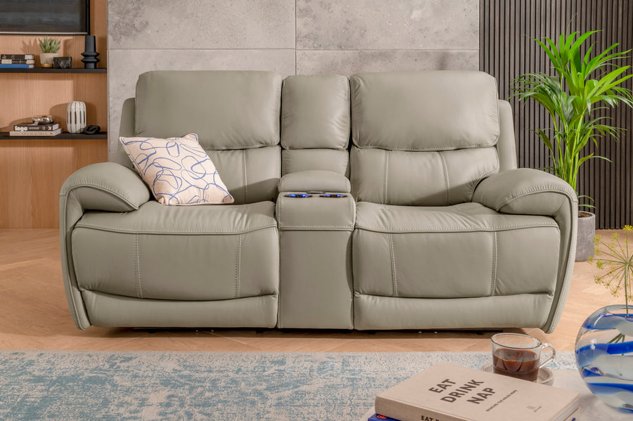 2 Seater Electric Recliner Tech Sofa Leather