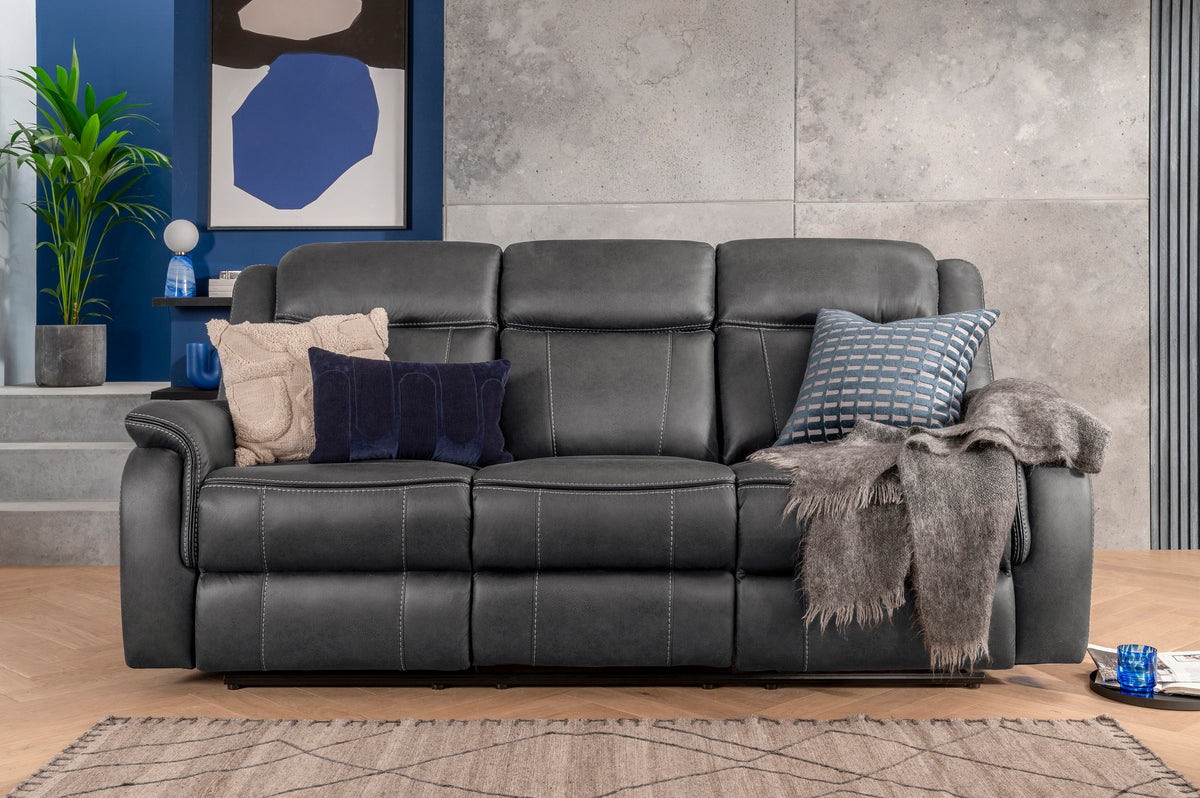 3 Seater Powered Recliner Leather Sofa | Cabinets Matttroy