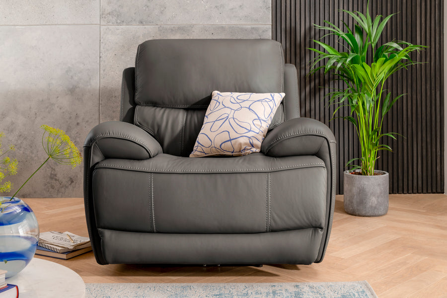 Electric Recliner Armchair Leather