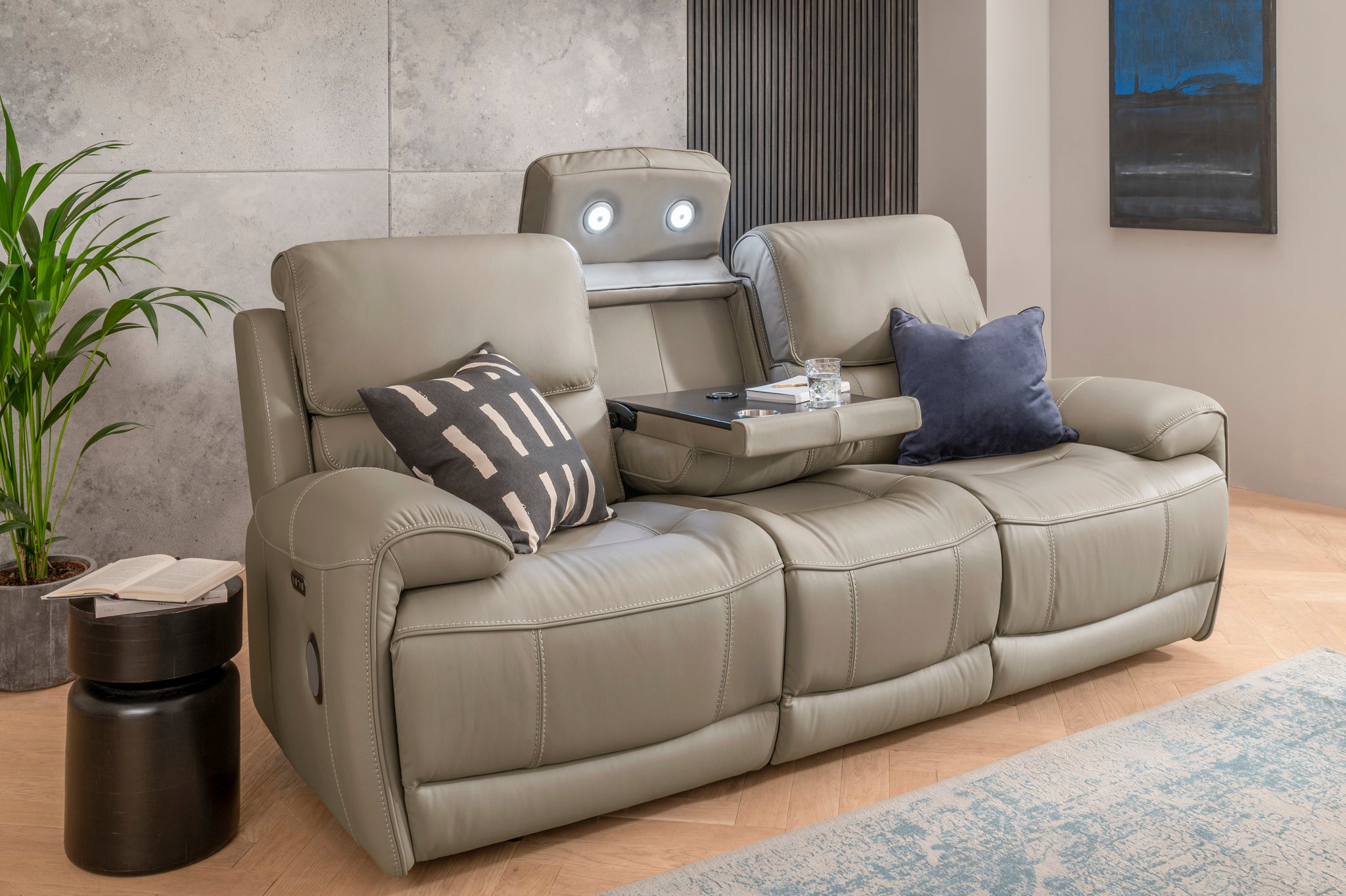 Leather electric recliner online sofa set